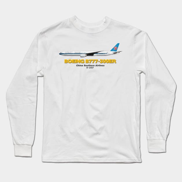 Boeing B777-300ER - China Southern Airlines Long Sleeve T-Shirt by TheArtofFlying